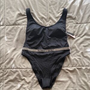 Victoria's Secret Black Swimsuit - large with Silver rhinestones